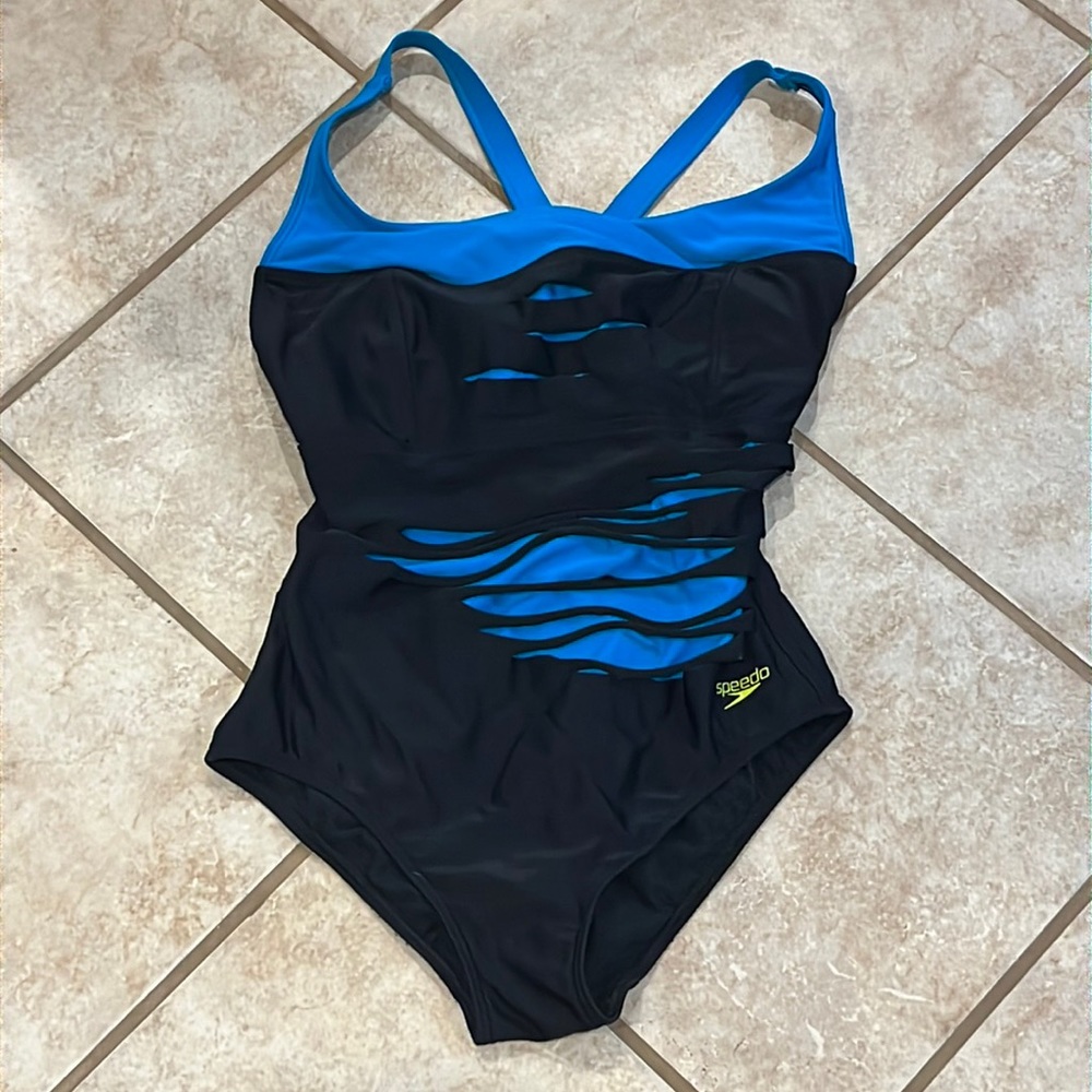 Speedo Distressed One Piece Swimsuit Sz 6
